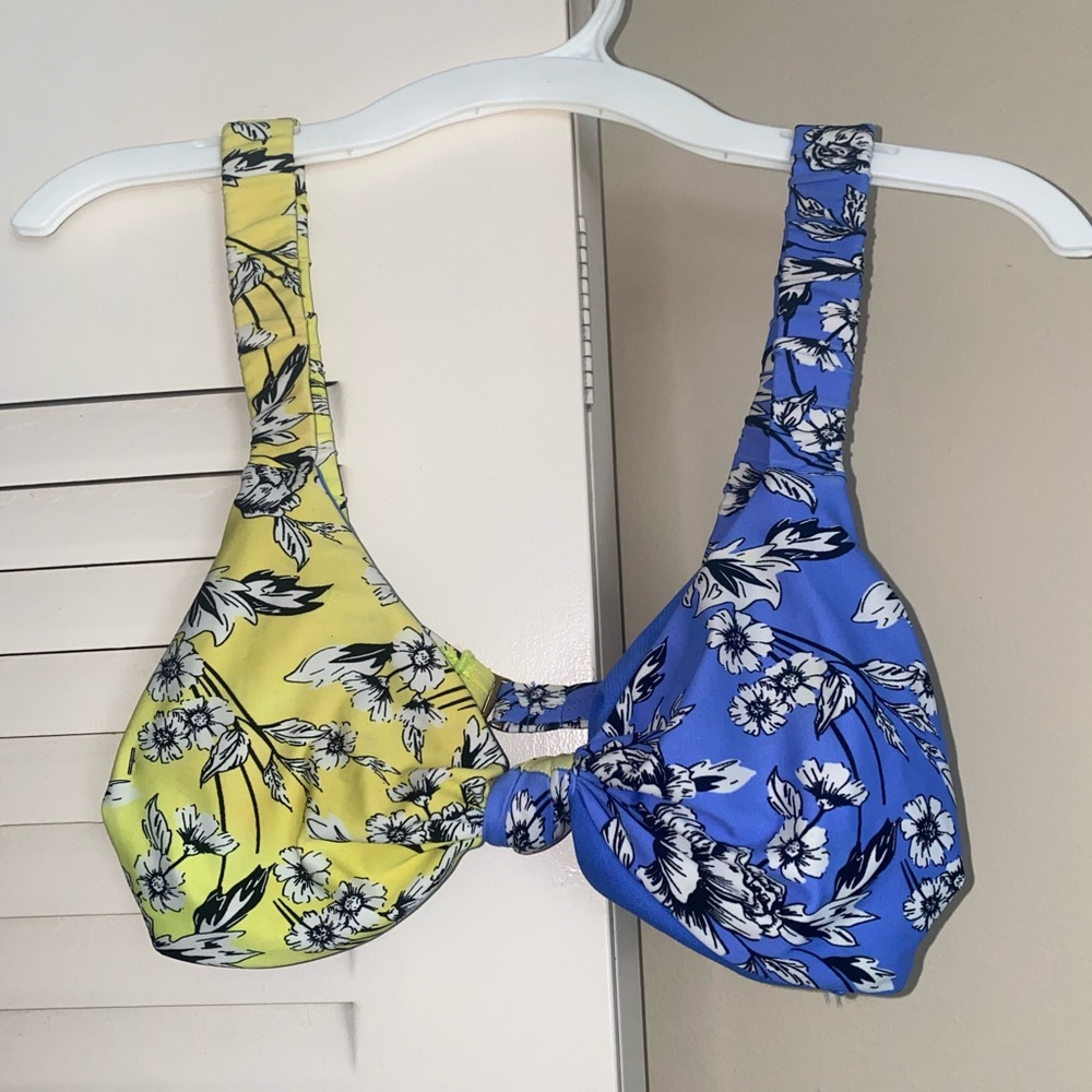 YELLOW BLUE SWIM SUIT BIKINI TOP